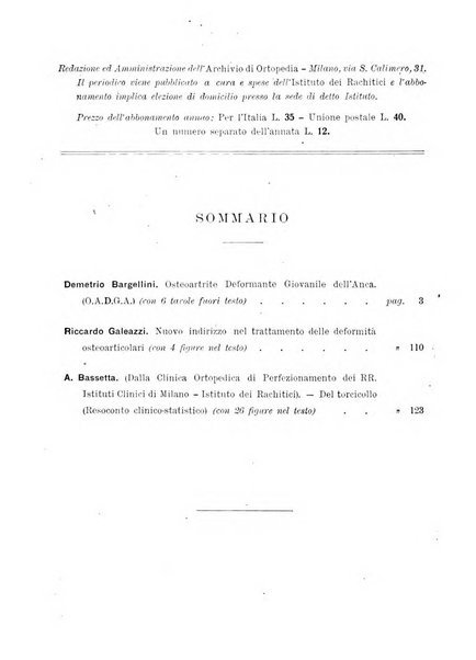 Archivio di ortopedia pubblicazione ufficiale del Pio istituto dei rachitici <1924-1950>