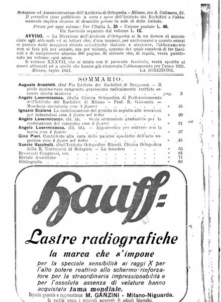 Archivio di ortopedia pubblicazione ufficiale del Pio istituto dei rachitici <1924-1950>