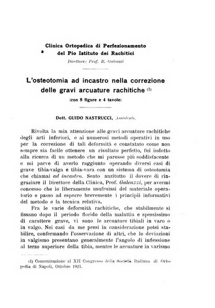 Archivio di ortopedia pubblicazione ufficiale del Pio istituto dei rachitici <1924-1950>