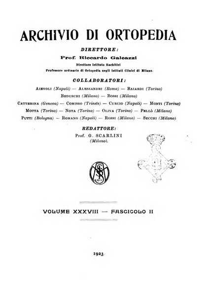 Archivio di ortopedia pubblicazione ufficiale del Pio istituto dei rachitici <1924-1950>