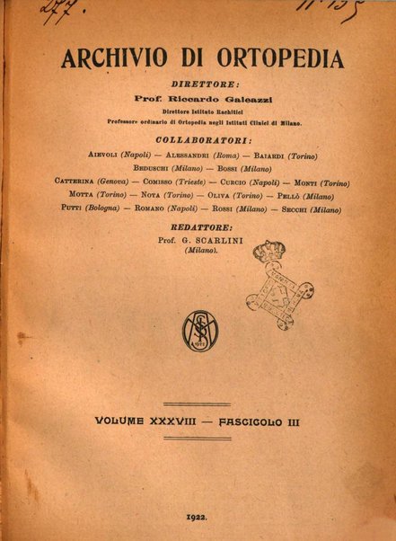 Archivio di ortopedia pubblicazione ufficiale del Pio istituto dei rachitici <1924-1950>