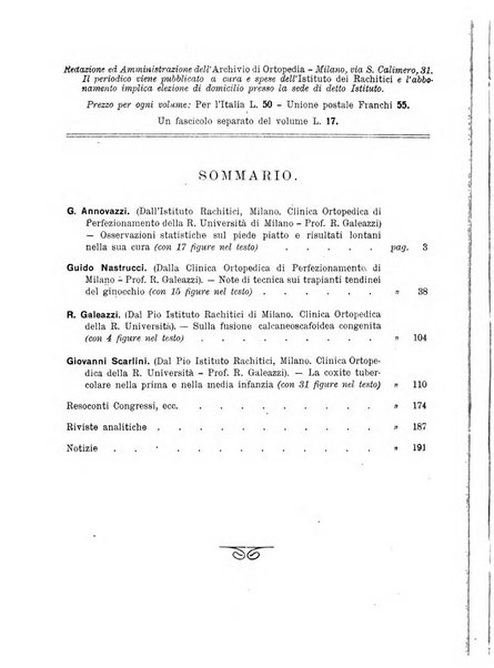 Archivio di ortopedia pubblicazione ufficiale del Pio istituto dei rachitici <1924-1950>