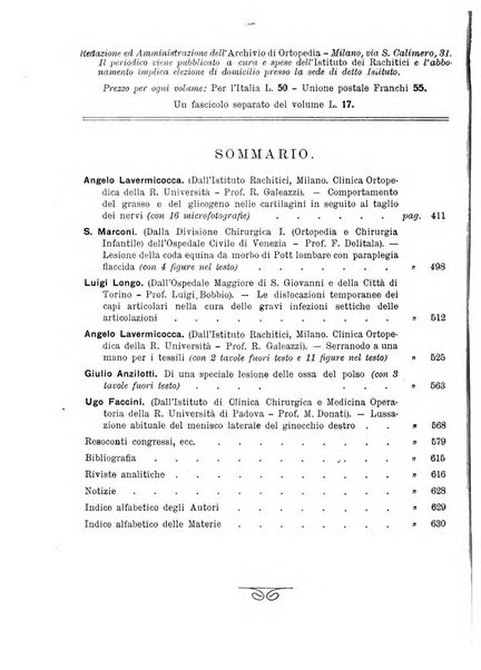 Archivio di ortopedia pubblicazione ufficiale del Pio istituto dei rachitici <1924-1950>