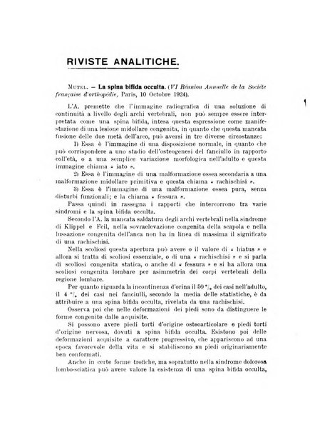 Archivio di ortopedia pubblicazione ufficiale del Pio istituto dei rachitici <1924-1950>