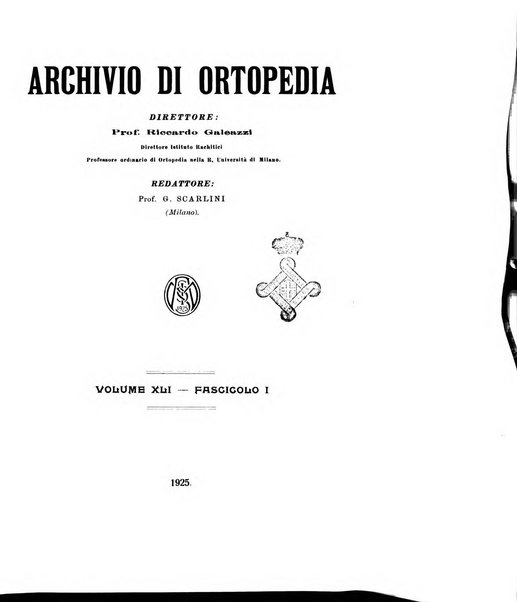 Archivio di ortopedia pubblicazione ufficiale del Pio istituto dei rachitici <1924-1950>