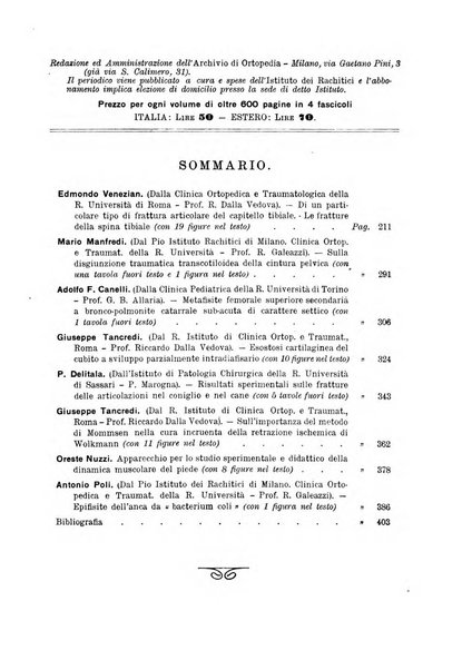 Archivio di ortopedia pubblicazione ufficiale del Pio istituto dei rachitici <1924-1950>