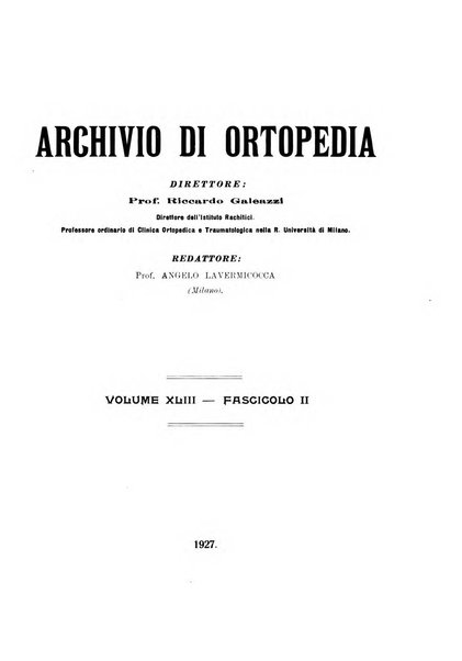 Archivio di ortopedia pubblicazione ufficiale del Pio istituto dei rachitici <1924-1950>