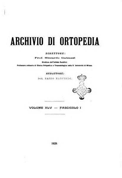 Archivio di ortopedia pubblicazione ufficiale del Pio istituto dei rachitici <1924-1950>