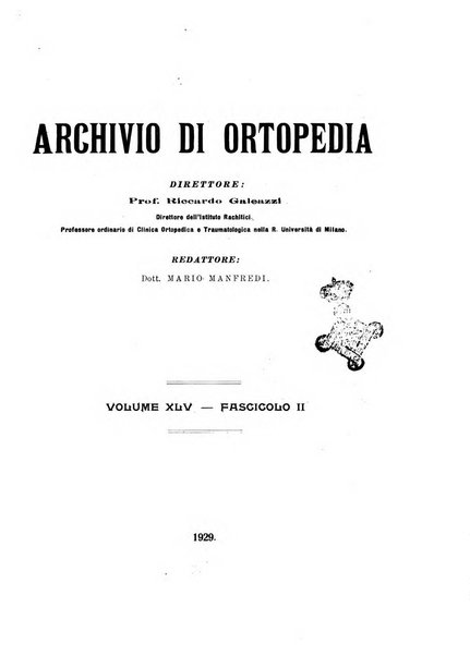 Archivio di ortopedia pubblicazione ufficiale del Pio istituto dei rachitici <1924-1950>