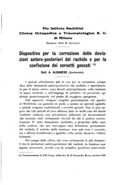 Archivio di ortopedia pubblicazione ufficiale del Pio istituto dei rachitici <1924-1950>