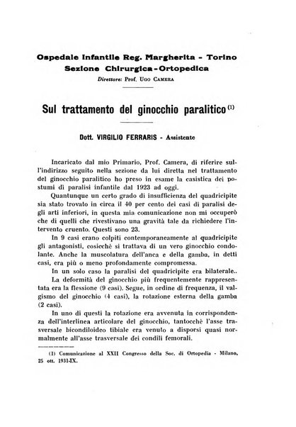 Archivio di ortopedia pubblicazione ufficiale del Pio istituto dei rachitici <1924-1950>