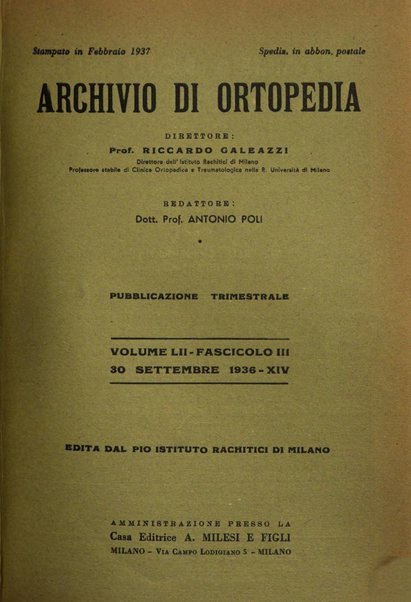 Archivio di ortopedia pubblicazione ufficiale del Pio istituto dei rachitici <1924-1950>