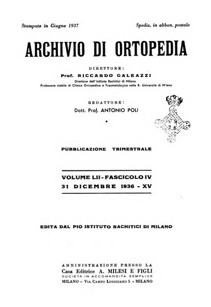 Archivio di ortopedia pubblicazione ufficiale del Pio istituto dei rachitici <1924-1950>