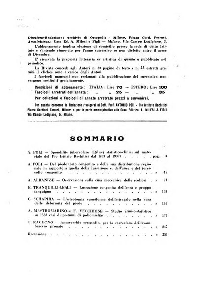 Archivio di ortopedia pubblicazione ufficiale del Pio istituto dei rachitici <1924-1950>