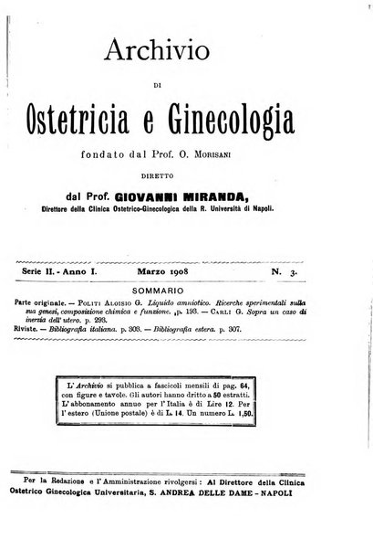 Archivio di ostetricia e ginecologia