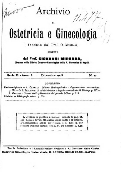 Archivio di ostetricia e ginecologia