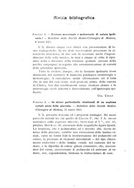 Archivio di ostetricia e ginecologia