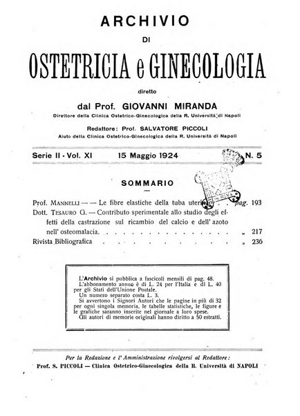 Archivio di ostetricia e ginecologia