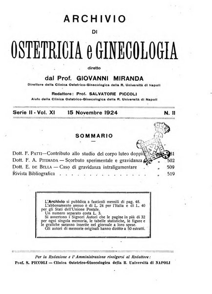 Archivio di ostetricia e ginecologia