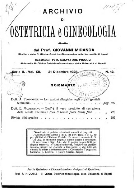 Archivio di ostetricia e ginecologia