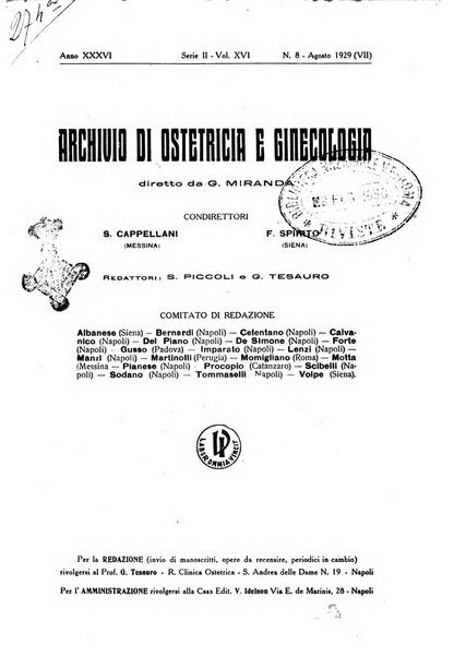 Archivio di ostetricia e ginecologia