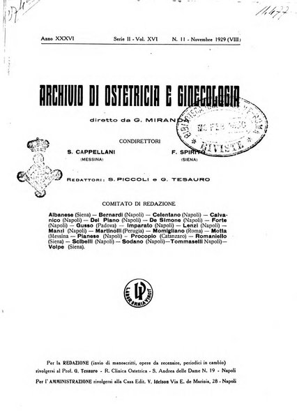 Archivio di ostetricia e ginecologia