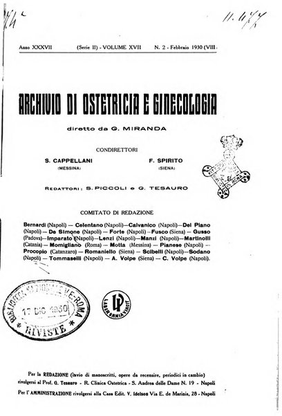 Archivio di ostetricia e ginecologia