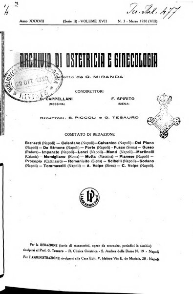 Archivio di ostetricia e ginecologia