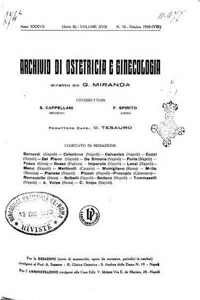 Archivio di ostetricia e ginecologia