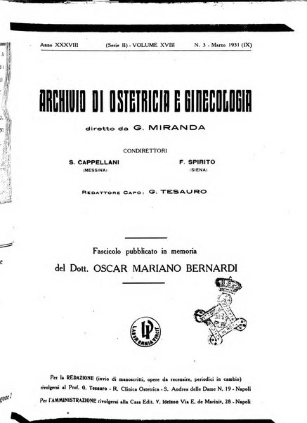 Archivio di ostetricia e ginecologia