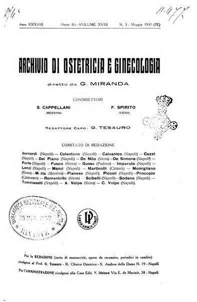 Archivio di ostetricia e ginecologia