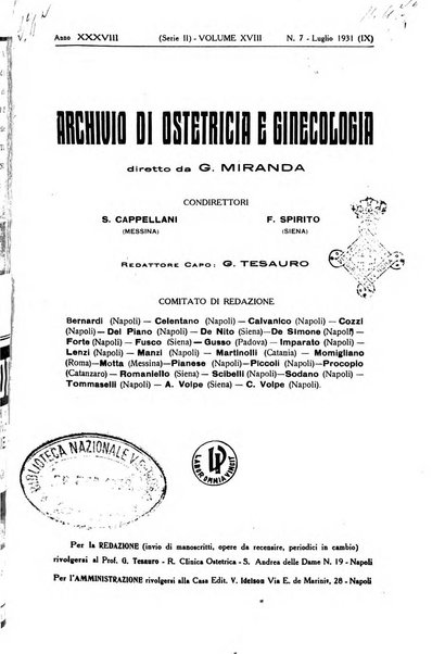 Archivio di ostetricia e ginecologia