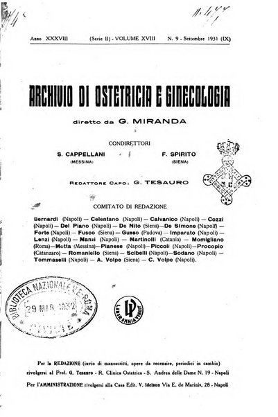 Archivio di ostetricia e ginecologia