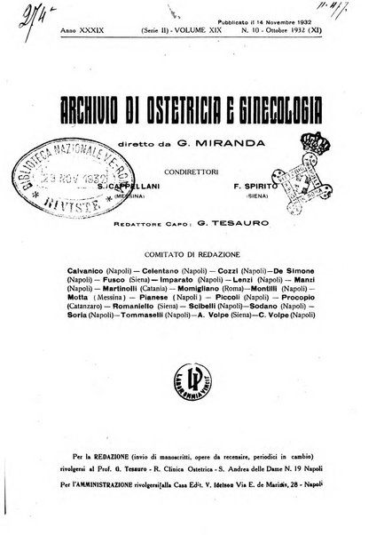 Archivio di ostetricia e ginecologia