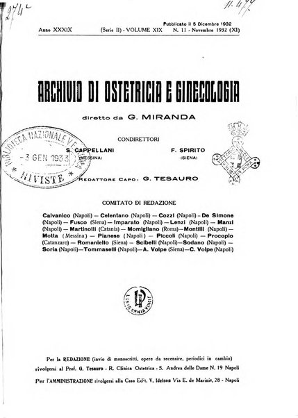 Archivio di ostetricia e ginecologia