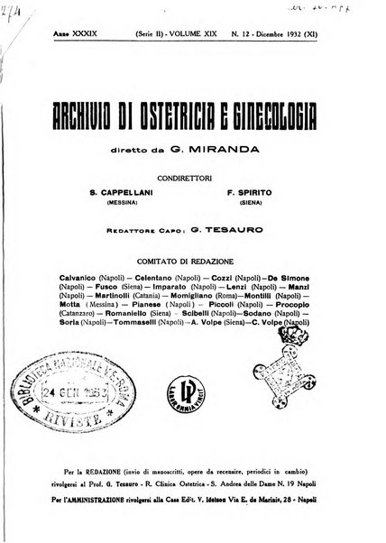 Archivio di ostetricia e ginecologia