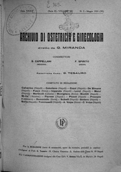 Archivio di ostetricia e ginecologia