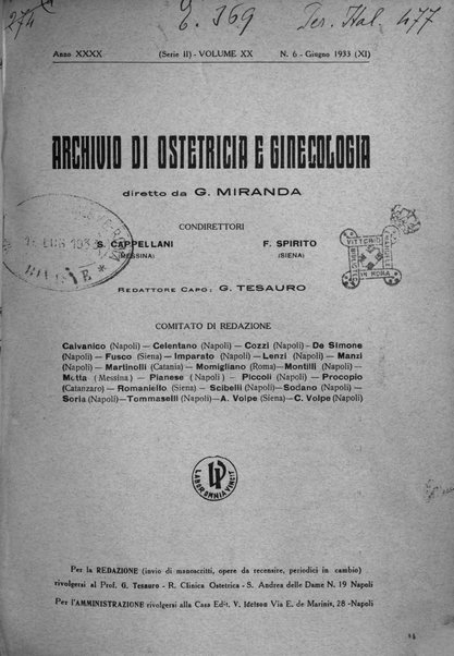 Archivio di ostetricia e ginecologia