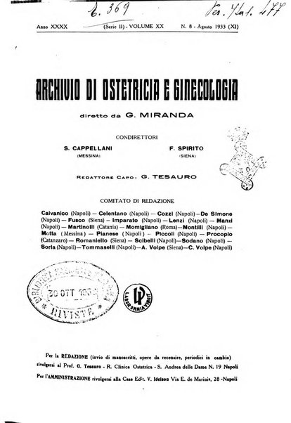 Archivio di ostetricia e ginecologia