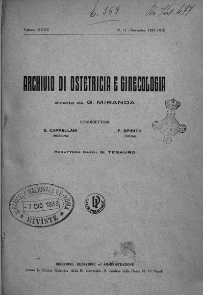 Archivio di ostetricia e ginecologia