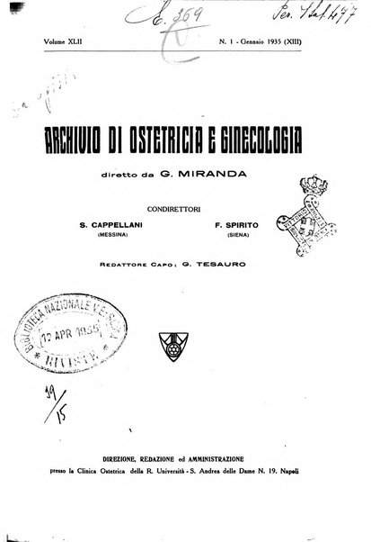 Archivio di ostetricia e ginecologia