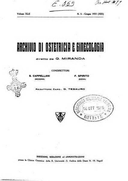 Archivio di ostetricia e ginecologia