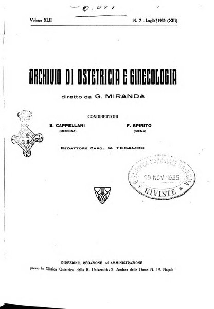 Archivio di ostetricia e ginecologia