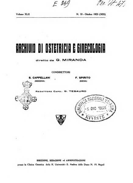 Archivio di ostetricia e ginecologia