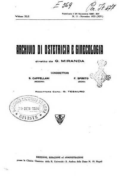 Archivio di ostetricia e ginecologia