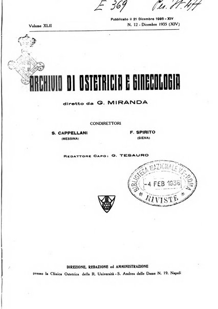 Archivio di ostetricia e ginecologia