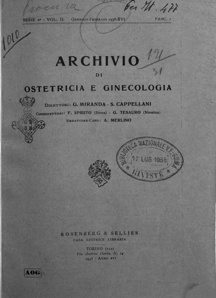 Archivio di ostetricia e ginecologia