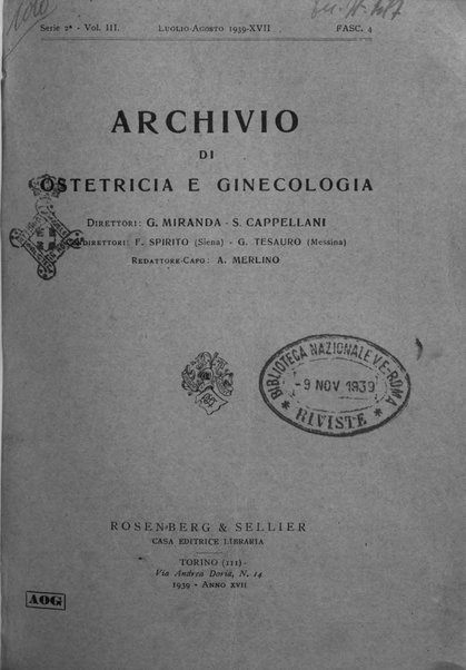 Archivio di ostetricia e ginecologia