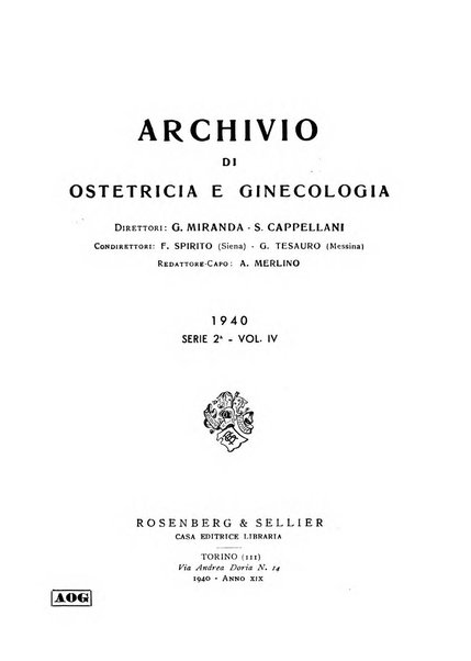 Archivio di ostetricia e ginecologia