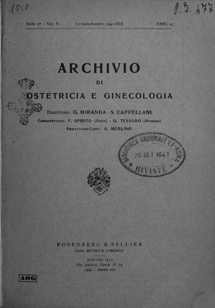 Archivio di ostetricia e ginecologia